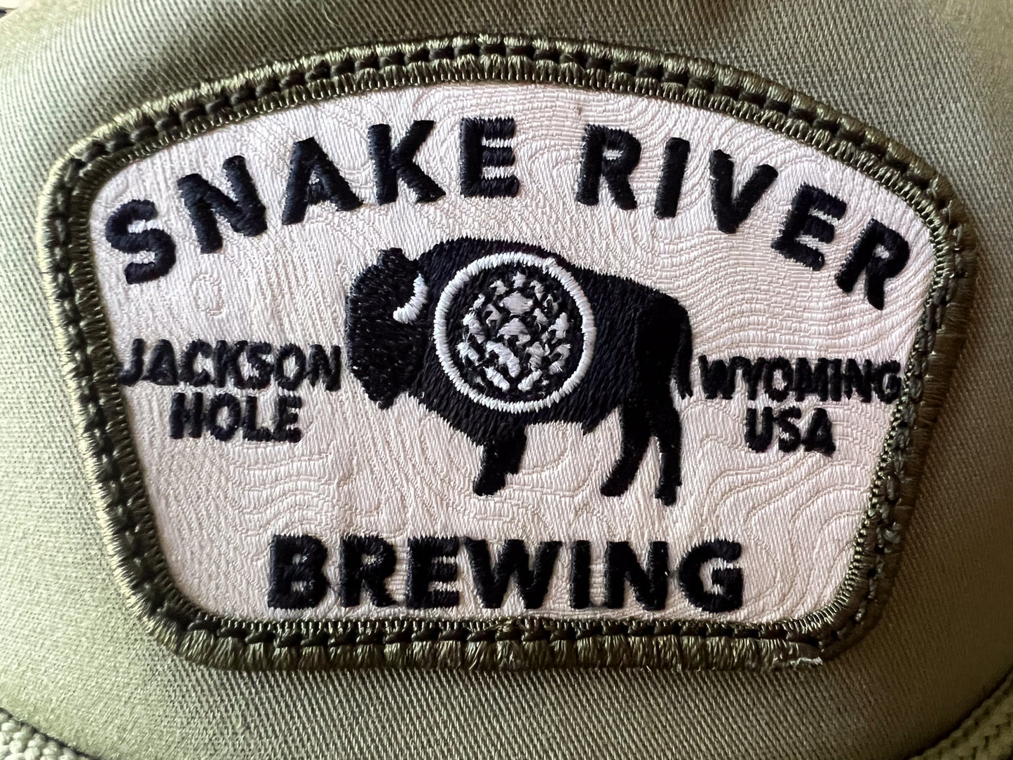 Green Topo Bison Patch Hat